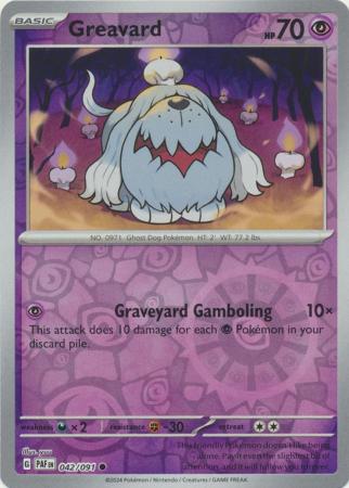 Scarlet & Violet: Paldean Fates : 042/091 - Greavard - Common Reverse Holo