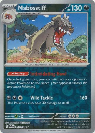 Scarlet & Violet: Paldean Fates : 063/091 - Mabosstiff - Holo Rare Reverse Holo