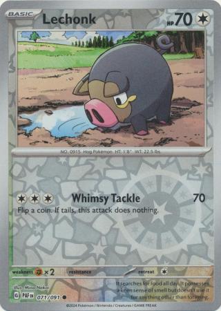 Scarlet & Violet: Paldean Fates : 071/091 - Lechonk - Common Reverse Holo