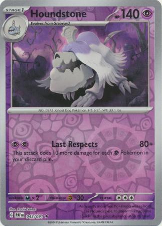 Scarlet & Violet: Paldean Fates : 043/091 - Houndstone - Holo Rare Reverse Holo