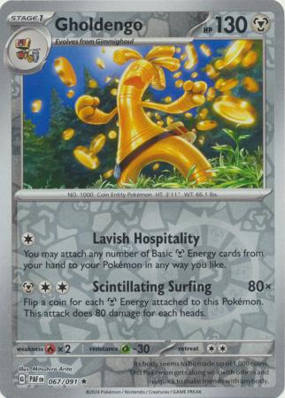 Scarlet & Violet: Paldean Fates : 067/091 - Gholdengo - Holo Rare Reverse Holo