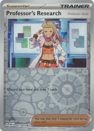 Scarlet & Violet: Paldean Fates : 087/091 - Professor's Research (Professor Sada) - Holo Rare Reverse Holo
