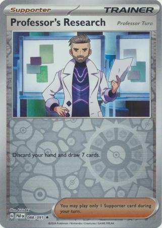Scarlet & Violet: Paldean Fates : 088/091 - Professor's Research (Professor Turo) - Holo Rare Reverse Holo