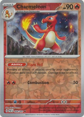 Scarlet & Violet: Paldean Fates : 008/091 - Charmeleon - Uncommon Reverse Holo