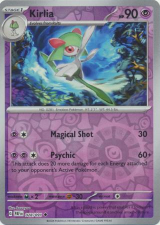 Scarlet & Violet: Paldean Fates : 028/091 - Kirlia - Uncommon Reverse Holo