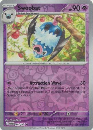 Scarlet & Violet: Paldean Fates : 033/091 - Swoobat - Uncommon Reverse Holo