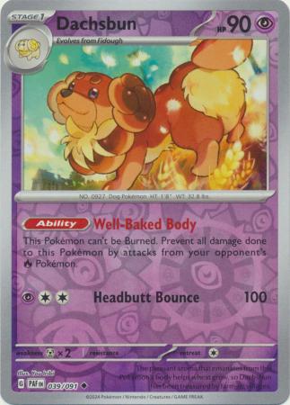 Scarlet & Violet: Paldean Fates : 039/091 - Dachsbun - Uncommon Reverse Holo