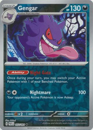 Scarlet & Violet: Paldean Fates : 057/091 - Gengar - Uncommon Reverse Holo