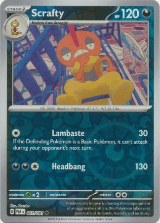 Scarlet & Violet: Paldean Fates : 061/091 - Scrafty - Uncommon Reverse Holo