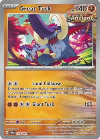 Scarlet & Violet: Temporal Forces: 097/162 - Great Tusk - Uncommon