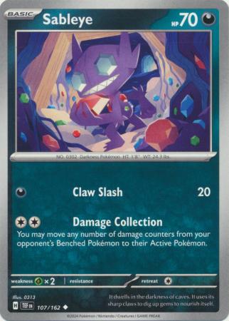 Scarlet & Violet: Temporal Forces: 107/162 - Sableye - Uncommon