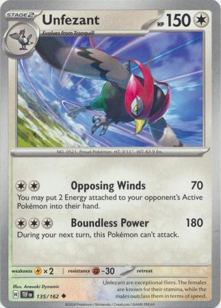 Scarlet & Violet: Temporal Forces: 135/162 - Unfezant - Uncommon