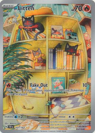 Scarlet & Violet: Temporal Forces: 167/162 - Litten - Illustration Rare