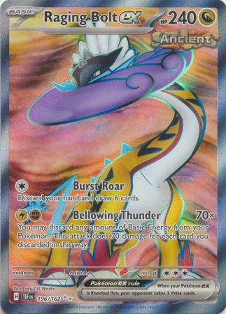 Scarlet & Violet: Temporal Forces: 196/162 - Raging Bolt ex - Full Art Secret Rare