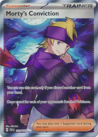 Scarlet & Violet: Temporal Forces: 201/162 - Morty's Conviction - Full Art Secret Rare