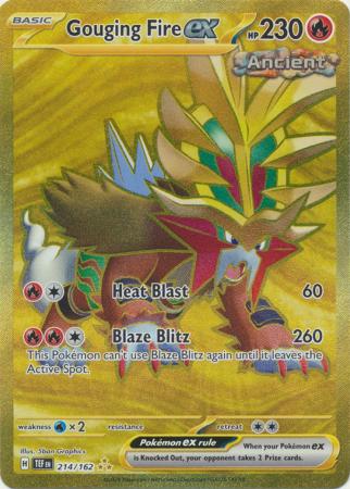 Scarlet & Violet: Temporal Forces: 214/162 - Gouging Fire ex - Gold Secret Rare