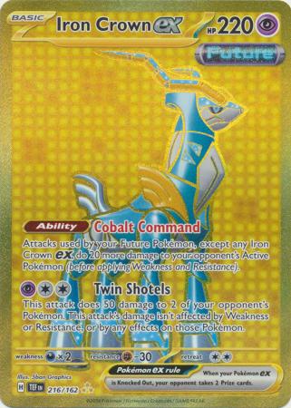 Scarlet & Violet: Temporal Forces: 216/162 - Iron Crown ex - Gold Secret Rare