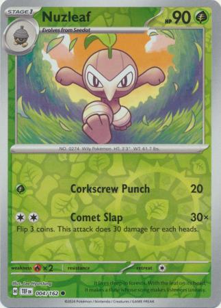 Scarlet & Violet: Temporal Forces: 004/162 - Nuzleaf - Common Reverse Holo