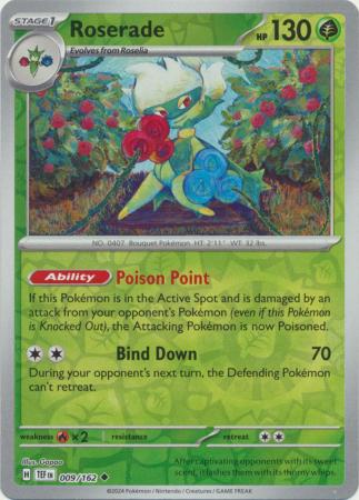 Scarlet & Violet: Temporal Forces: 009/162 - Roserade - Uncommon Reverse Holo