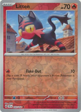 Scarlet & Violet: Temporal Forces: 032/162 - Litten - Common Reverse Holo