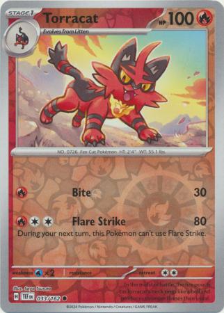 Scarlet & Violet: Temporal Forces: 033/162 - Torracat - Common Reverse Holo