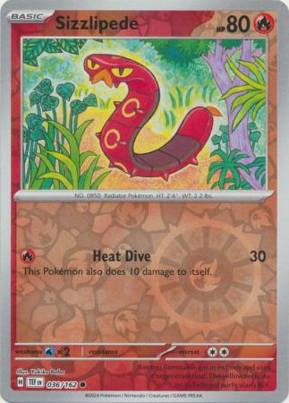 Scarlet & Violet: Temporal Forces: 036/162 - Sizzlipede - Common Reverse Holo