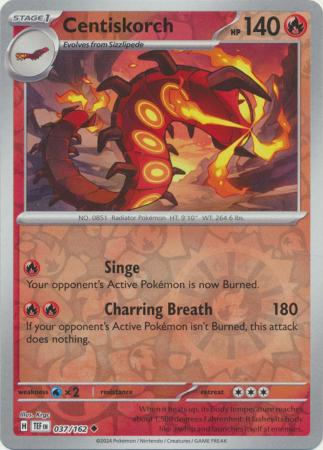 Scarlet & Violet: Temporal Forces: 037/162 - Centiskorch - Uncommon Reverse Holo