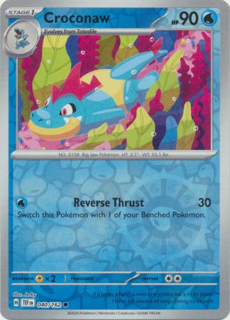 Scarlet & Violet: Temporal Forces: 040/162 - Croconaw - Common Reverse Holo