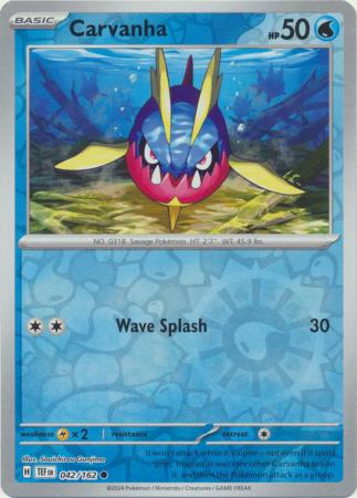 Scarlet & Violet: Temporal Forces: 042/162 - Carvanha - Common Reverse Holo