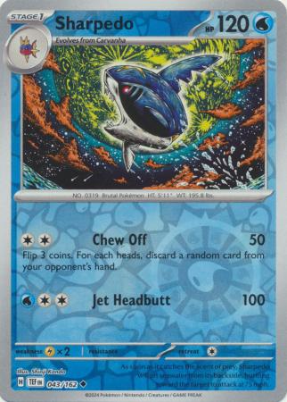 Scarlet & Violet: Temporal Forces: 043/162 - Sharpedo - Uncommon Reverse Holo
