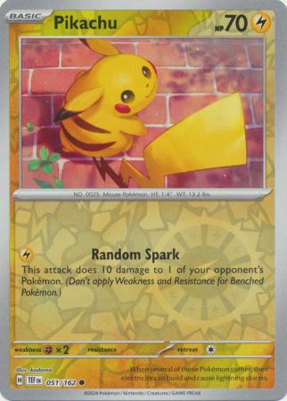 Scarlet & Violet: Temporal Forces: 051/162 - Pikachu - Common Reverse Holo