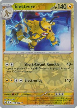 Scarlet & Violet: Temporal Forces: 054/162 - Electivire - Uncommon Reverse Holo
