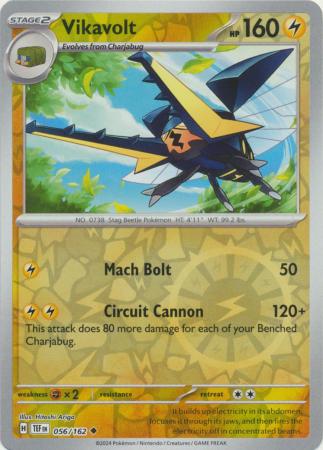 Scarlet & Violet: Temporal Forces: 056/162 - Vikavolt - Uncommon Reverse Holo