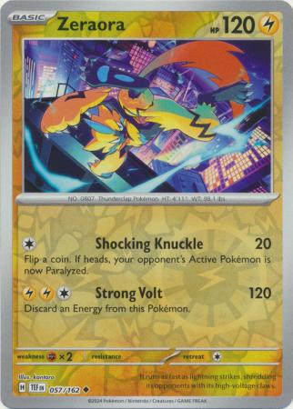 Scarlet & Violet: Temporal Forces: 057/162 - Zeraora - Uncommon Reverse Holo