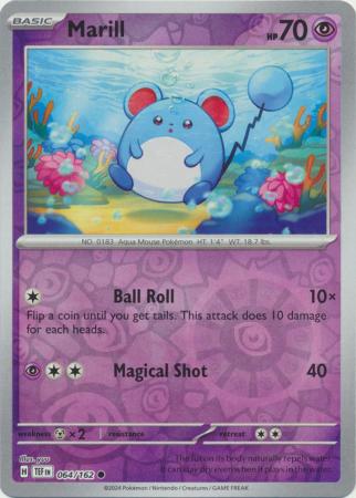 Scarlet & Violet: Temporal Forces: 064/162 - Marill - Common Reverse Holo