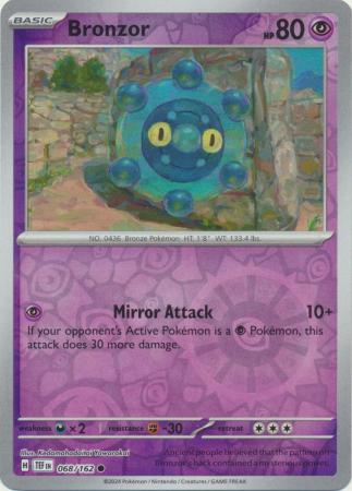 Scarlet & Violet: Temporal Forces: 068/162 - Bronzor - Common Reverse Holo