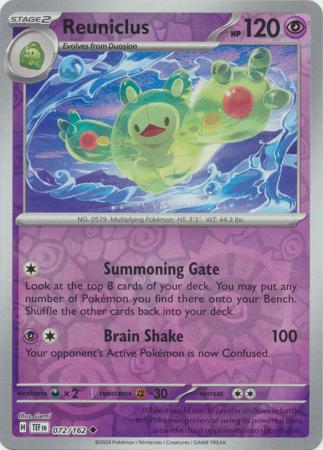 Scarlet & Violet: Temporal Forces: 072/162 - Reuniclus - Uncommon Reverse Holo