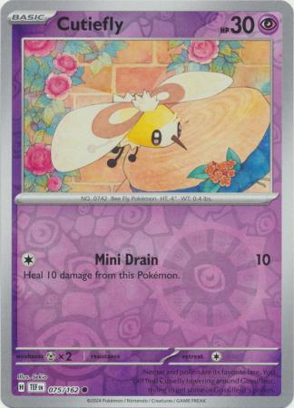 Scarlet & Violet: Temporal Forces: 075/162 - Cutiefly - Common Reverse Holo