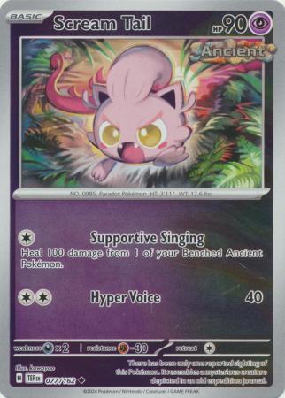 Scarlet & Violet: Temporal Forces: 077/162 - Scream Tail - Uncommon Reverse Holo