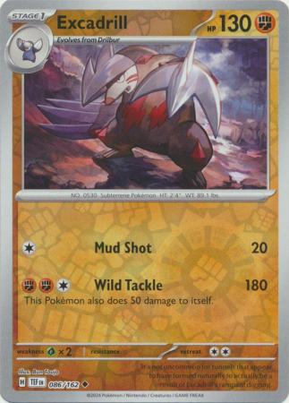 Scarlet & Violet: Temporal Forces: 086/162 - Excadrill - Uncommon Reverse Holo