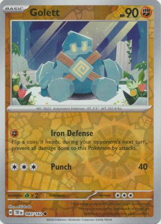Scarlet & Violet: Temporal Forces: 087/162 - Golett - Common Reverse Holo