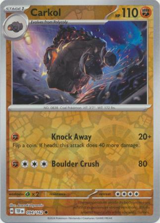 Scarlet & Violet: Temporal Forces: 094/162 - Carkol - Common Reverse Holo