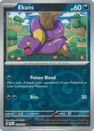 Scarlet & Violet: Temporal Forces: 100/162 - Ekans - Common Reverse Holo