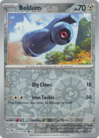 Scarlet & Violet: Temporal Forces: 113/162 - Beldum - Common Reverse Holo