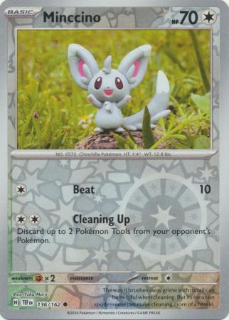 Scarlet & Violet: Temporal Forces: 136/162 - Minccino - Common Reverse Holo