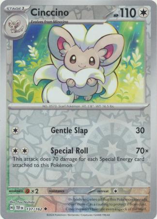 Scarlet & Violet: Temporal Forces: 137/162 - Cinccino - Uncommon Reverse Holo