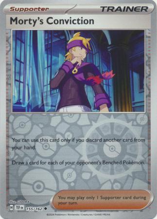 Scarlet & Violet: Temporal Forces: 155/162 - Morty's Conviction - Uncommon Reverse Holo