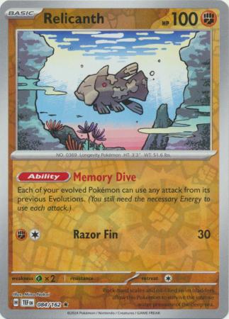 Scarlet & Violet: Temporal Forces: 084/162 - Relicanth - Holo Rare Reverse Holo