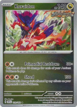 Scarlet & Violet: Temporal Forces: 119/162 - Koraidon - Holo Rare Reverse Holo