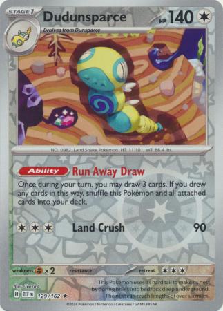 Scarlet & Violet: Temporal Forces: 129/162 - Dudunsparce - Holo Rare Reverse Holo
